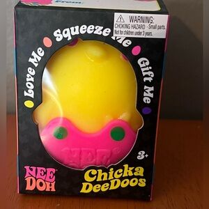 NeeDoh! NEE DOH! Chicka DeeDoos Yellow & Pink Squeeze Toy NEW AND RARE!